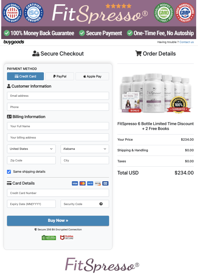 Fitspresso-discount-page